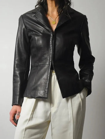 Fitted Black Leather Jacket