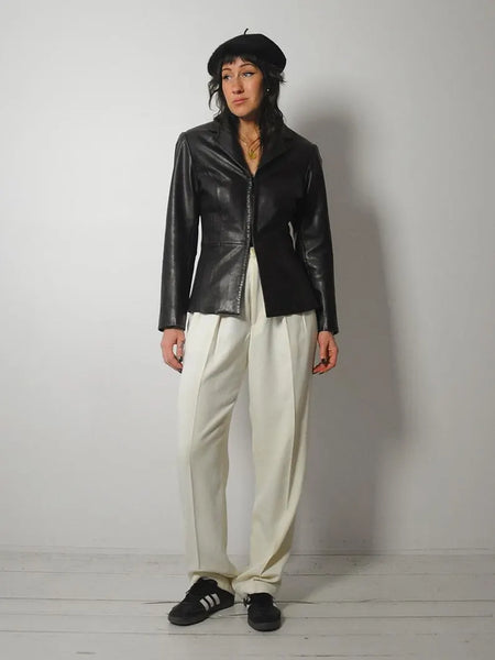 Fitted Black Leather Jacket