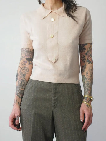 1950's Blush Cropped Sweater