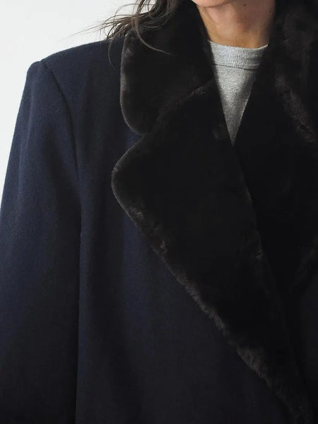 1980's Navy Wool Menswear Coat