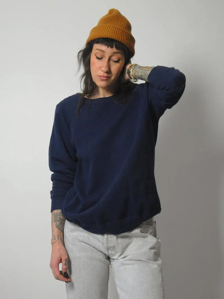 80's Blank Navy Crewneck