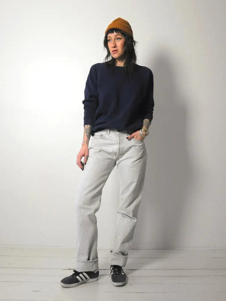 80's Blank Navy Crewneck