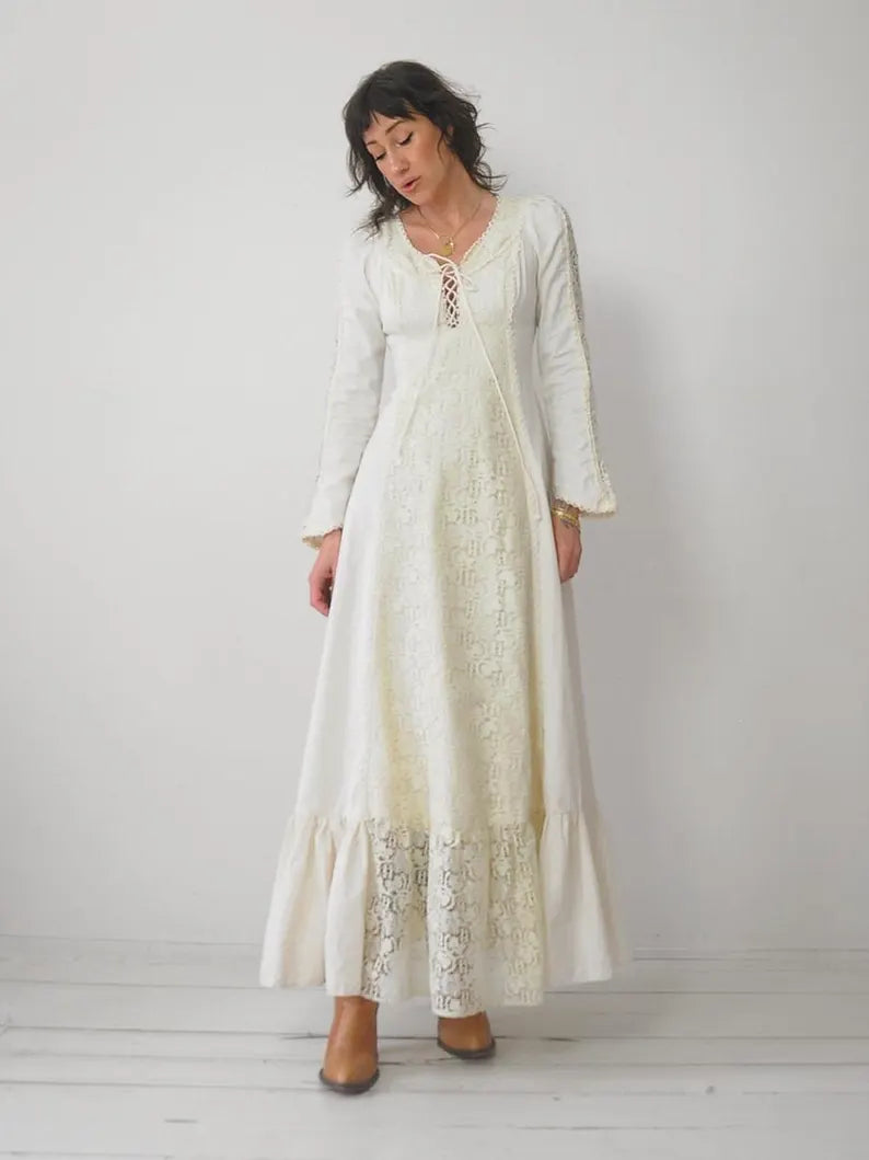 1970's Black Label Gunne Sax Dress