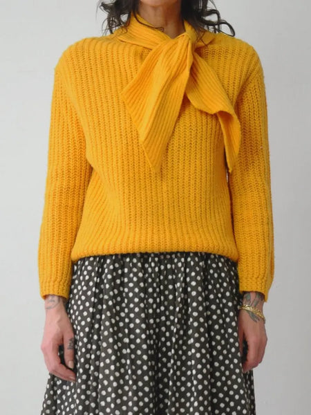 1980's Wool Scarf Neck Sweater