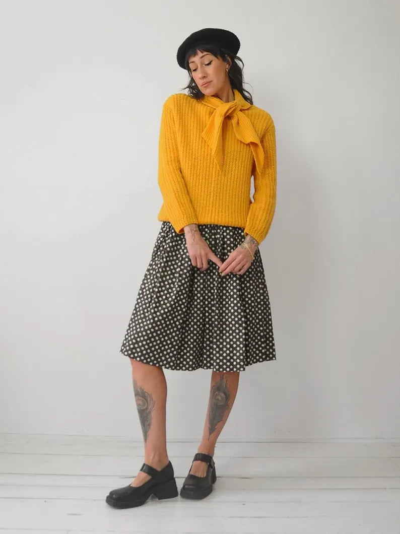 1980's Wool Scarf Neck Sweater