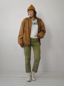90's Oversized Suede Bomber