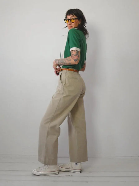 1940's Khaki Military Pants 28x29