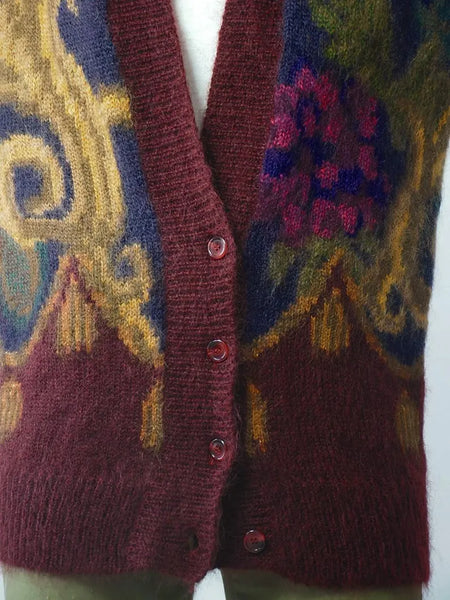 1980's Mohair Motif Cardigan