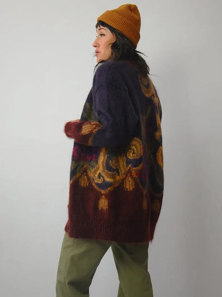 1980's Mohair Motif Cardigan