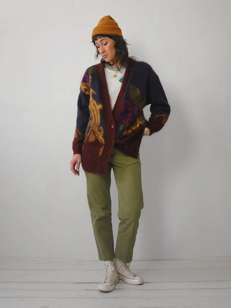 1980's Mohair Motif Cardigan