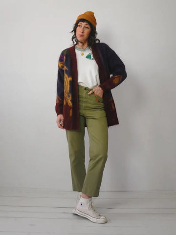 1980's Mohair Motif Cardigan