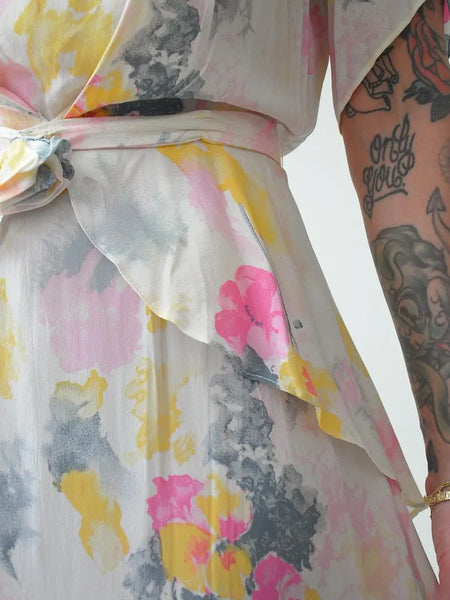 1970's does 1930's Watercolor Dress