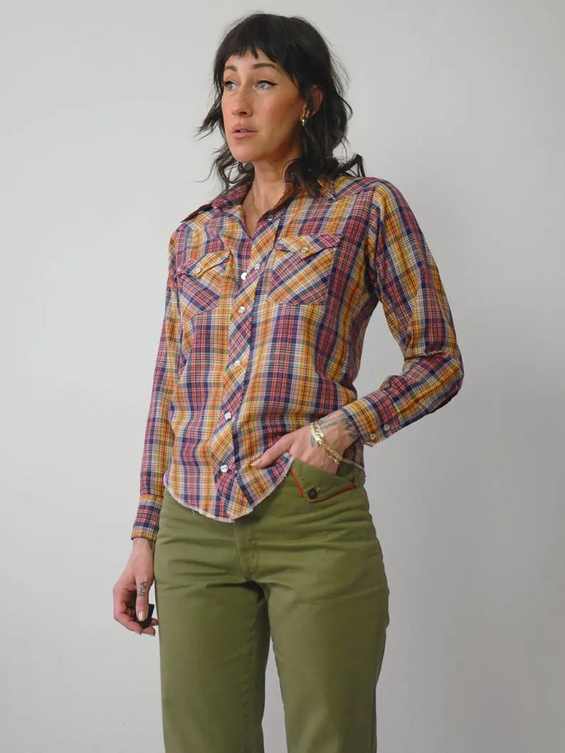 1970's Wrangler Pearl Snap Western Shirt