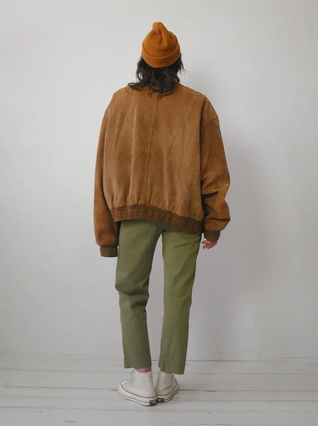 90's Oversized Suede Bomber