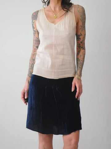 1920's Velvet Skirt Slip Dress