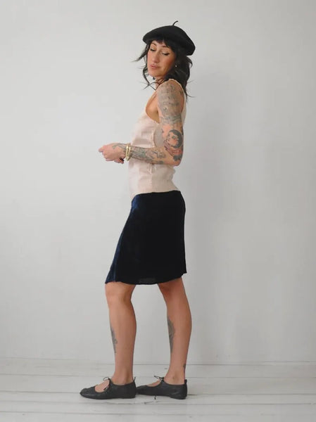 1920's Velvet Skirt Slip Dress