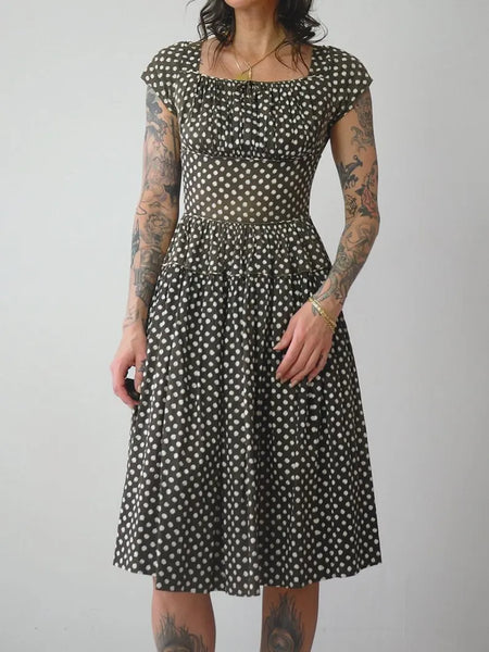 1950's Polka Dot Cotton Dress