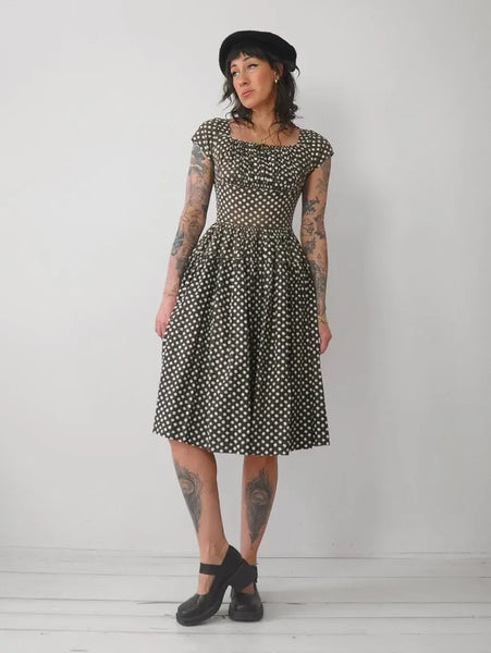 1950's Polka Dot Cotton Dress