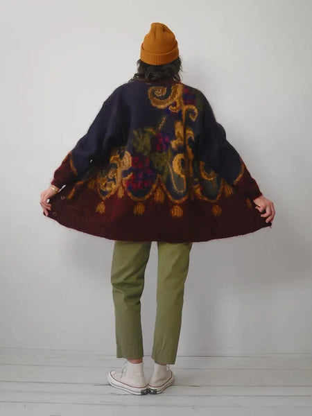 1980's Mohair Motif Cardigan