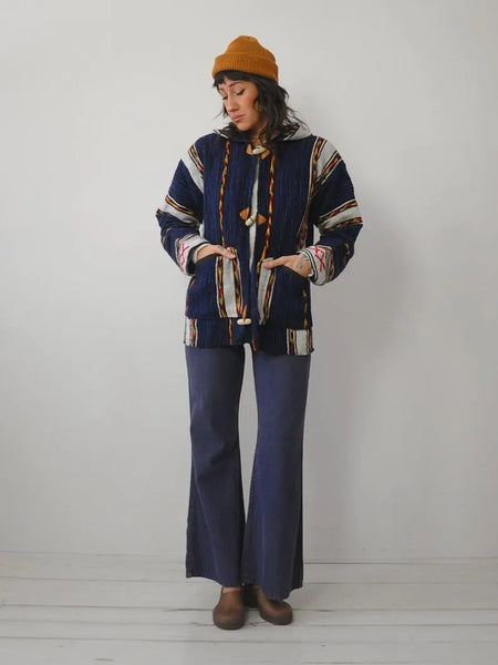 1970's Woven Blanket Beach Hoodie