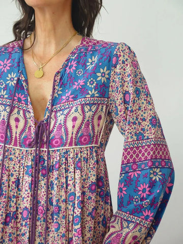 1970's Floral Cotton Tent Dress