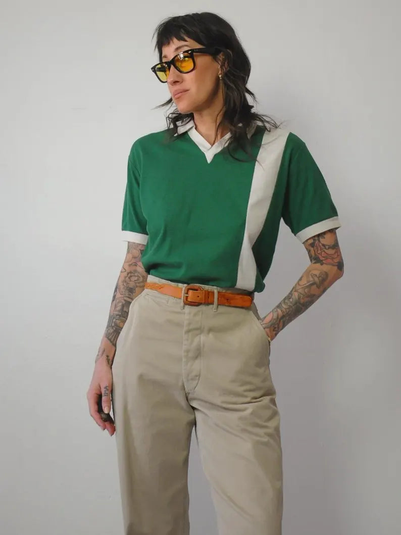 1970's Pique Cotton Polo Shirt