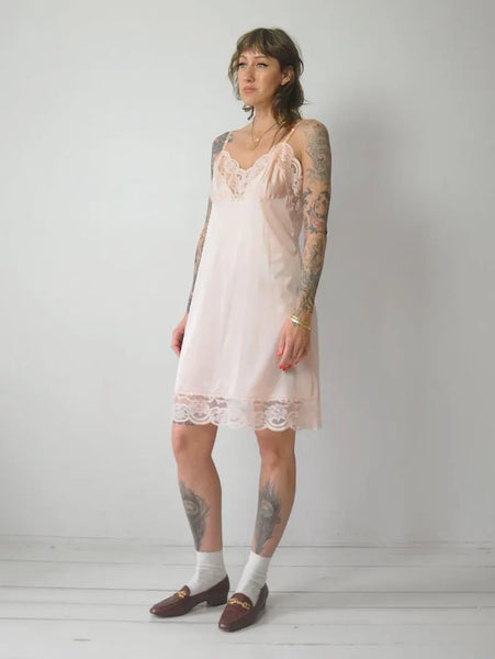 1970's Peach Lace Slip