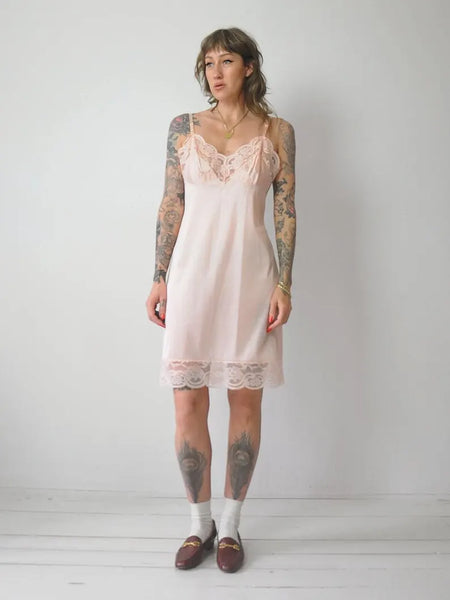 1970's Peach Lace Slip