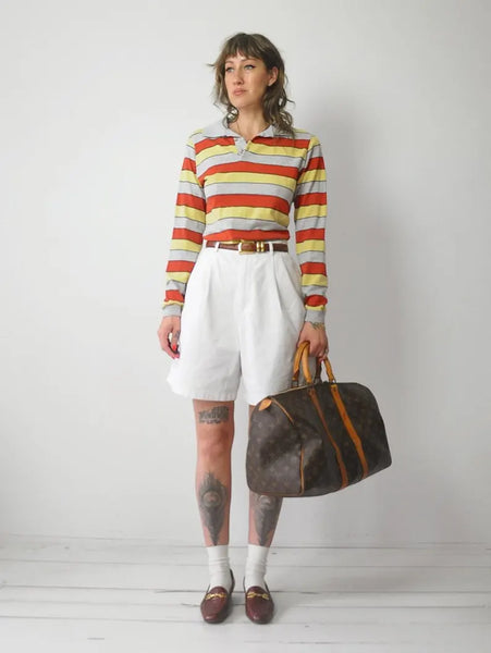 1980's Gant Striped Polo Shirt
