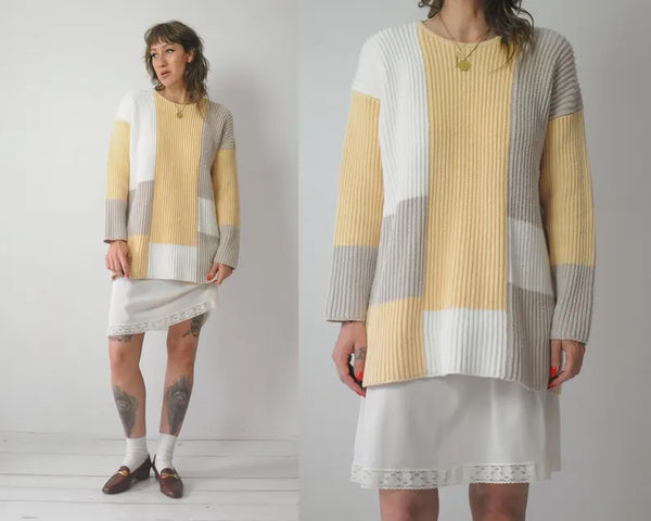 Ribbed Colorblock Sweater