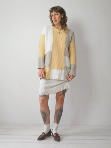 Ribbed Colorblock Sweater