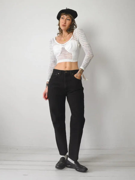 1980's Crochet Fishnet Bra Top