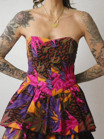1980's Bird of Paradise Dress