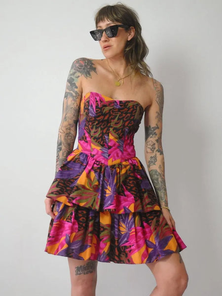 1980's Bird of Paradise Dress