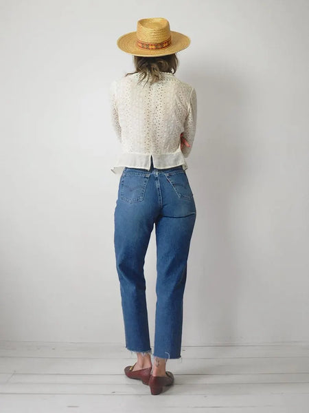 Edwardian Eyelet Crochet Blouse