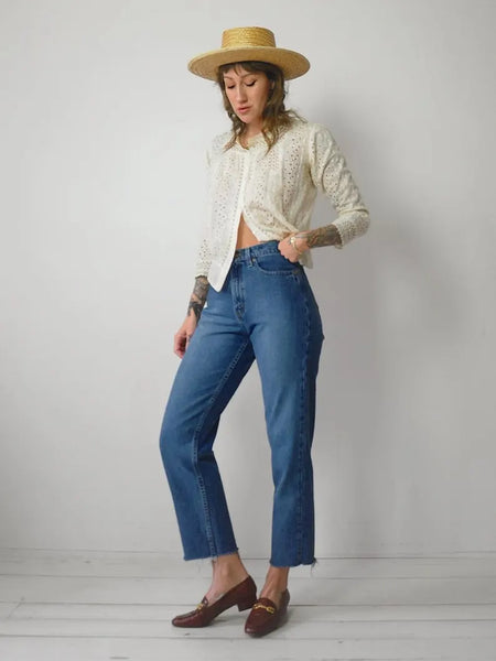 Edwardian Eyelet Crochet Blouse
