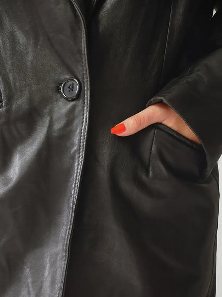 1990's Soft Black Leather Blazer