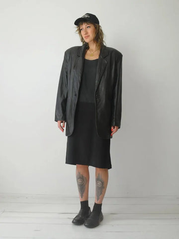1990's Soft Black Leather Blazer