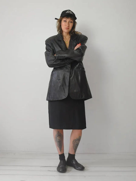 1990's Soft Black Leather Blazer