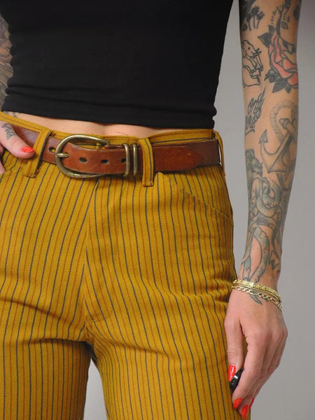 1970's Gold Striped Flared Pants