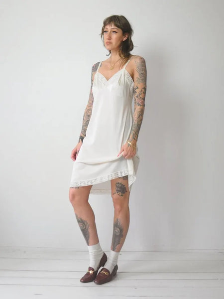 1970's Ivory Lace Slip