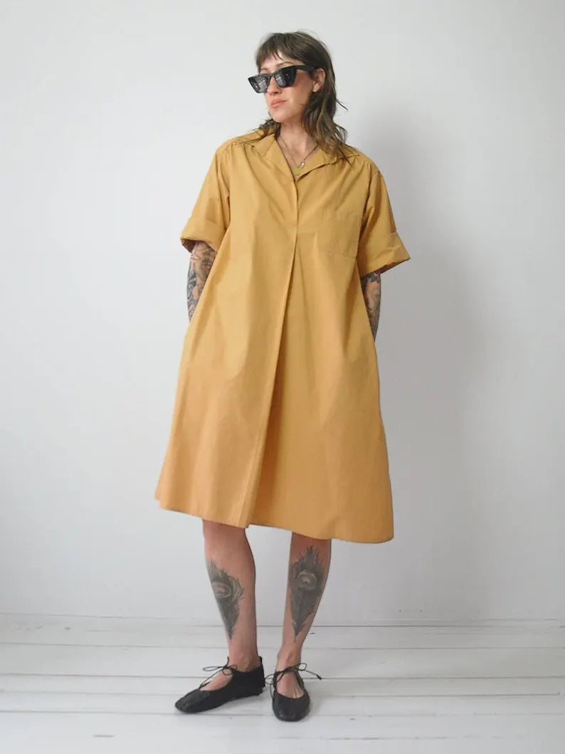 1970's Biscotti Cotton Tent Dress