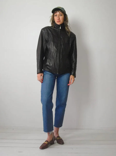 1990's Leather Cafe Racer Bomber