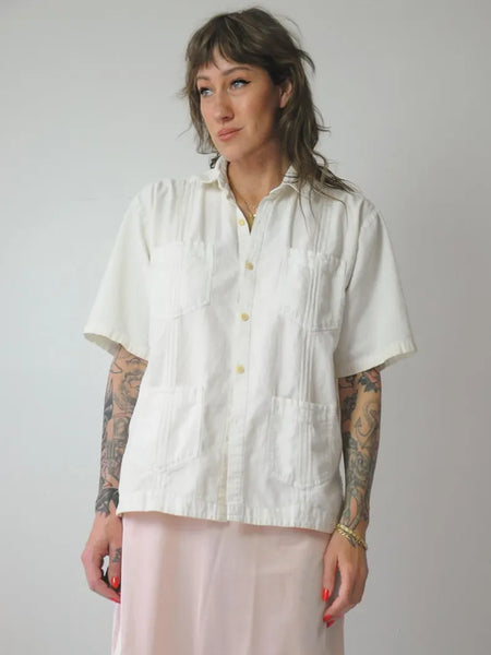 1980's Cotton Cuban Shirt