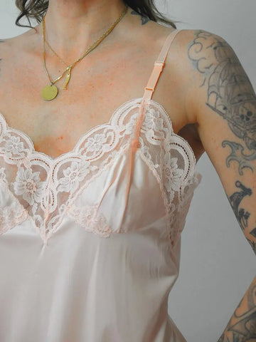 1970's Peach Lace Slip