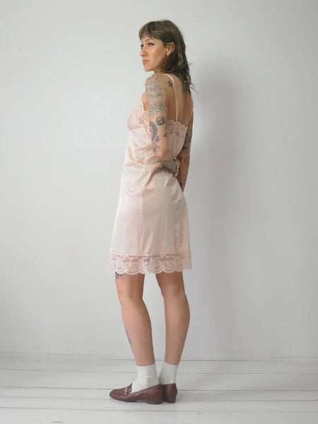 1970's Peach Lace Slip