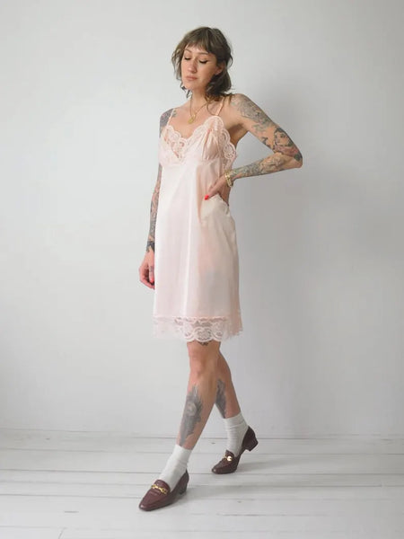 1970's Peach Lace Slip