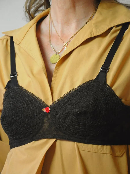 1950's Black Lace Bra