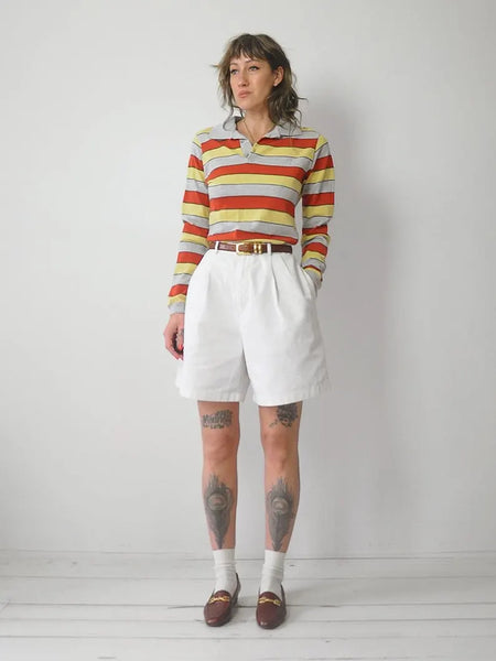 1980's Gant Striped Polo Shirt