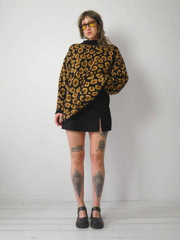 Roll Neck Leopard Sweater